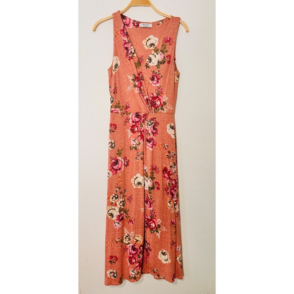 Bailey 44/ Anthropologie Pink  Rose V-Neck , Slit Front, Midi Dress, x-Small - Picture 6 of 13